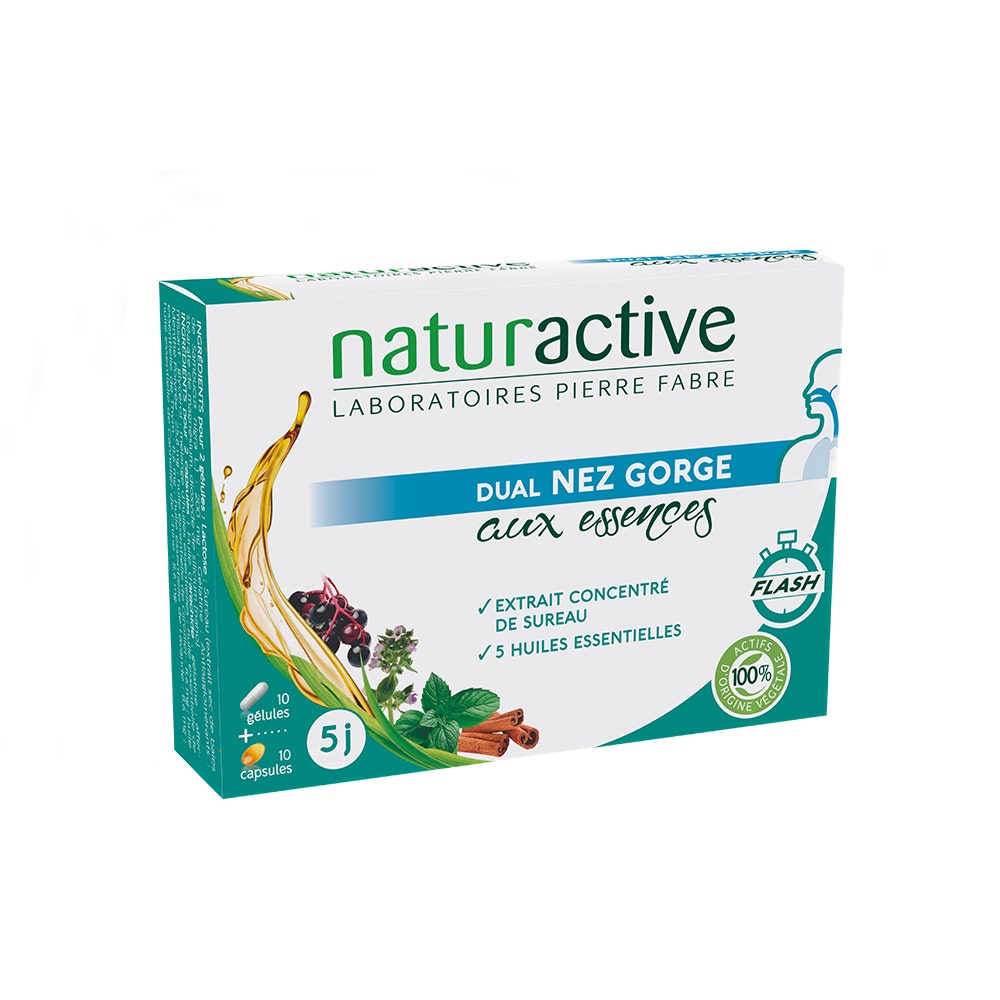 Naturactive Dual Nez Gorge 10 gélules + 10 capsules