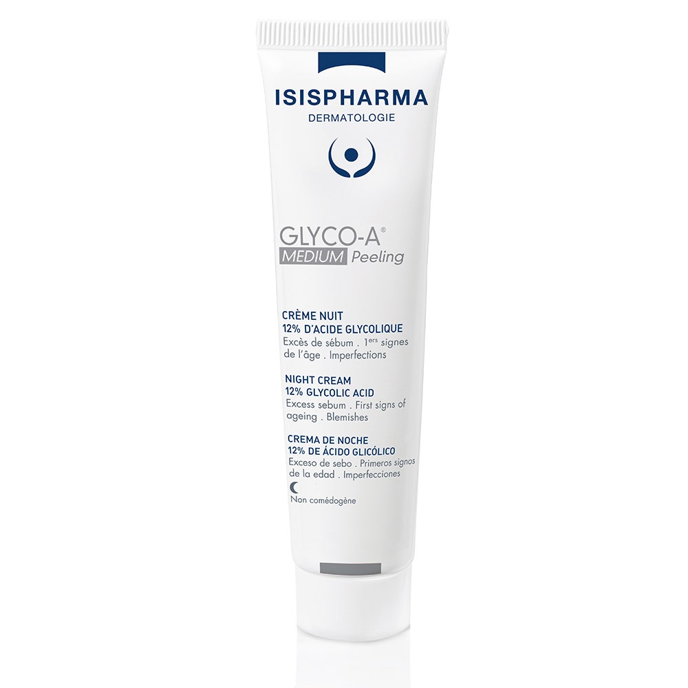 Isispharma Glyco-A Medium-strength 12% glycolic acid overnight peeling cream 30 ml