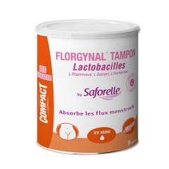 Saforelle Florgynal Tampons with Lactobacillus for menstruation Compact Mini with Applicator x9