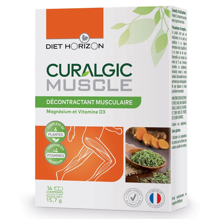 Curalgic Muscle 14 tablets Décontractant musculaire Diet Horizon