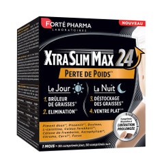 Forté Pharma XtraSlim Max 24 Hour Fat Burner 4 Slimming Actions Day and Night 60 chewable tablets