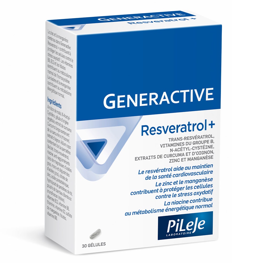 Pileje Generactive Generactive Resveratrol+ 30 Capsules 30 gélules