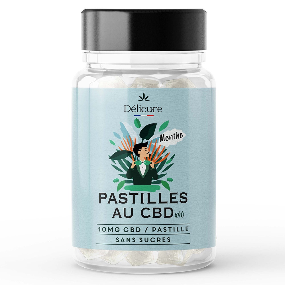Delicure CBD CBD 10mg Mint lozenges sugar free x40 Candies
