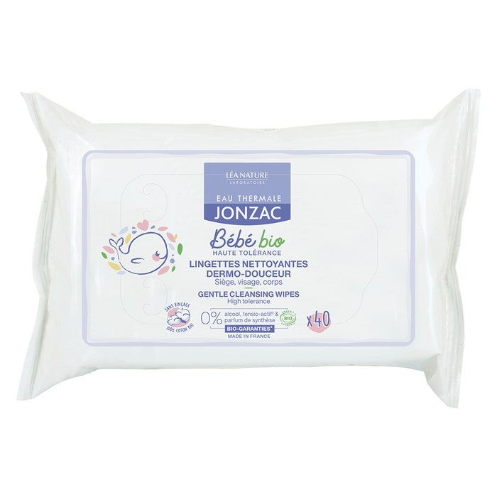 Biodegradable And Organic Cleansing Baby Wipes X40 Eau thermale Jonzac