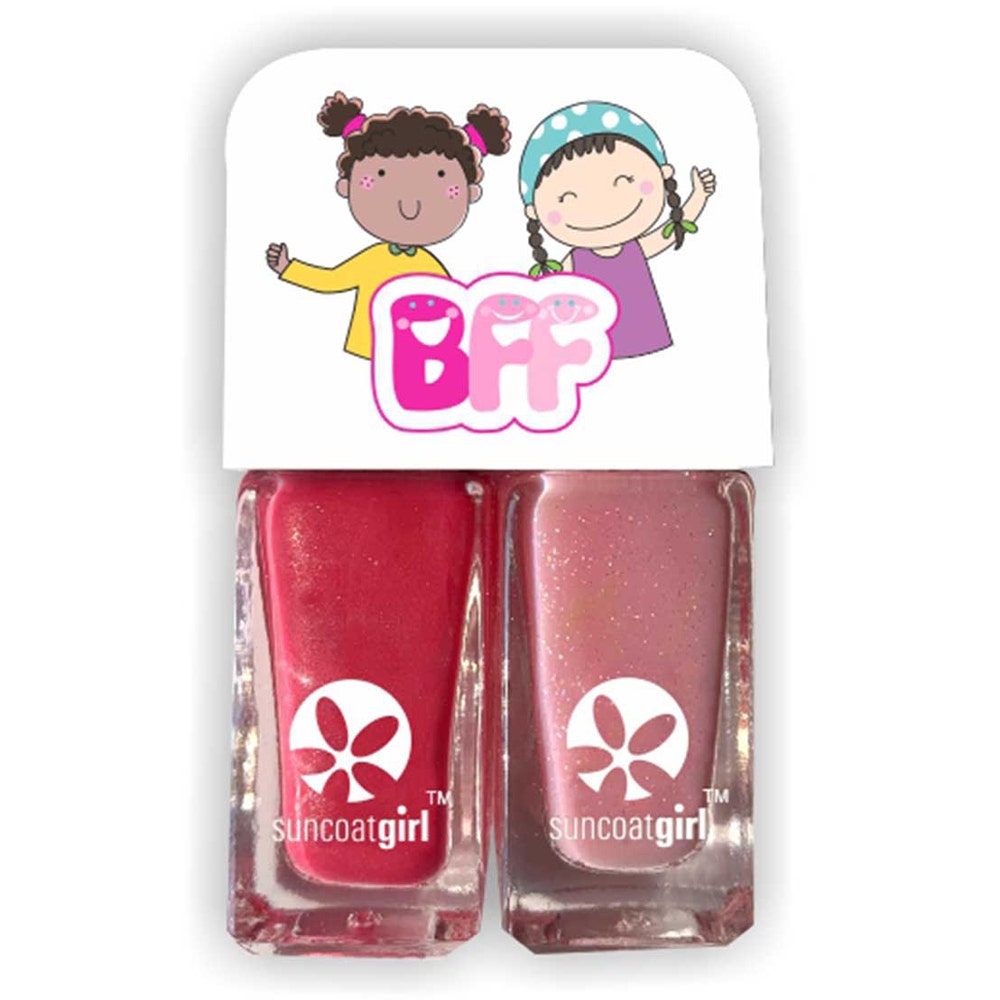 Suncoat Girl Sweeties Nail Polish Duo Bright Rose + Pale Glitter Pink 2 x5 ml
