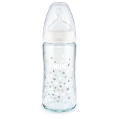 Nuk First Choice+ avec Temperature Control Feeding bottle Stars Size M Glass 0 to 6 months 240ml