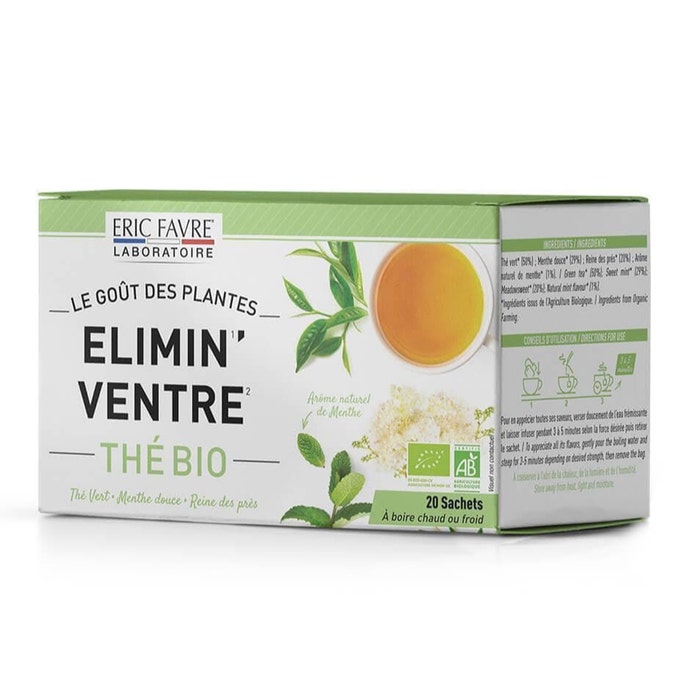 Organic Elimin'ventre herbal tea 20 sachets Eric Favre