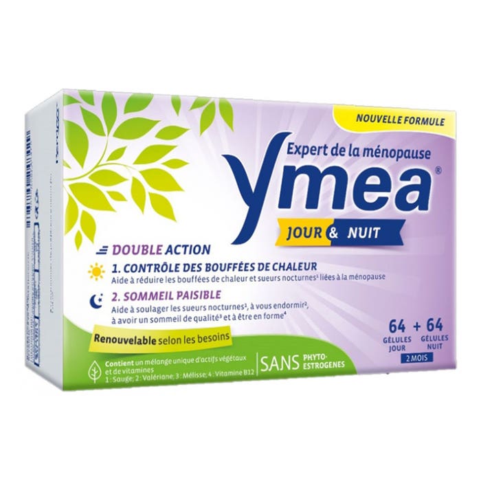 Ymea Menopause Night day 2x64 Capsules 64 G lules Easypara ymea-menopause-night-day-2x64-capsules-64-g-lules-easypara
