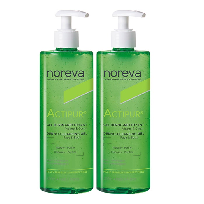 Dermo Cleansing Gel Face And Body 2x400 ml Actipur Noreva
