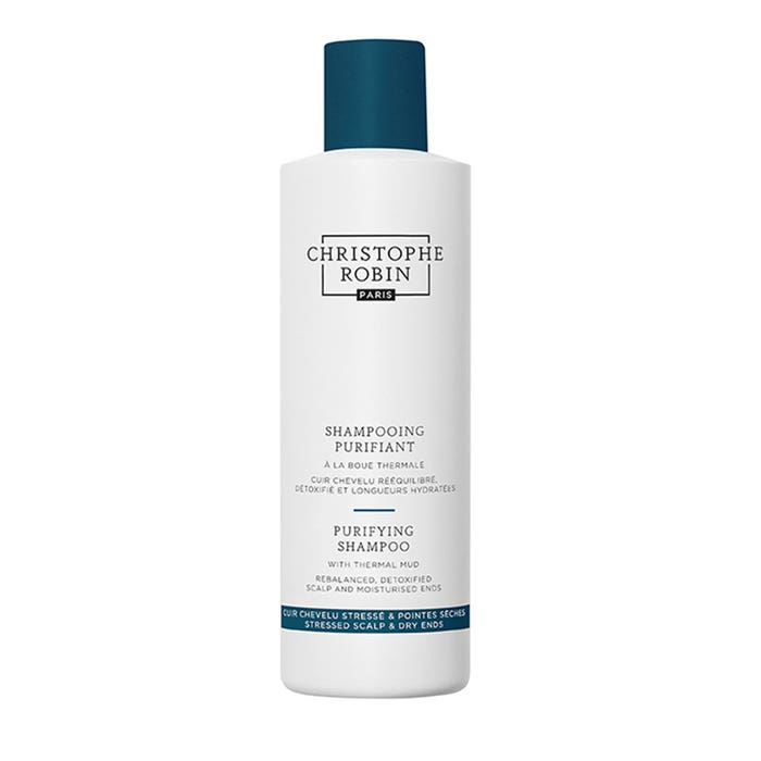 Purifying shampoo with thermal mud 250ml Rituel Purifiant Stressed scalp and dry ends Christophe Robin