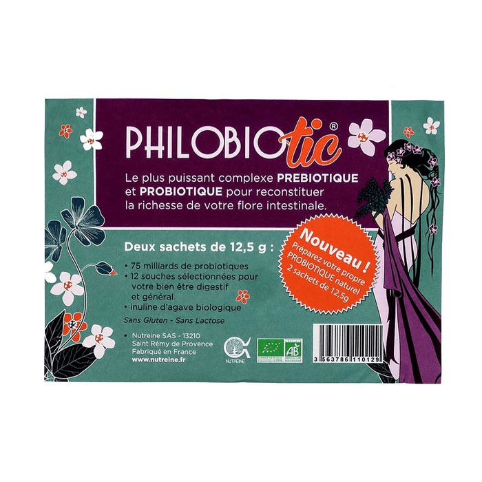 Philobiotic Sachets Prebiotic Probiotics Nutreine 2x12.5g Philobio