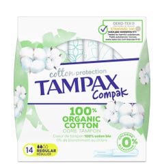 Tampax Compack Cotton Flow Protection Tampons Regulier Bioes cotton x14