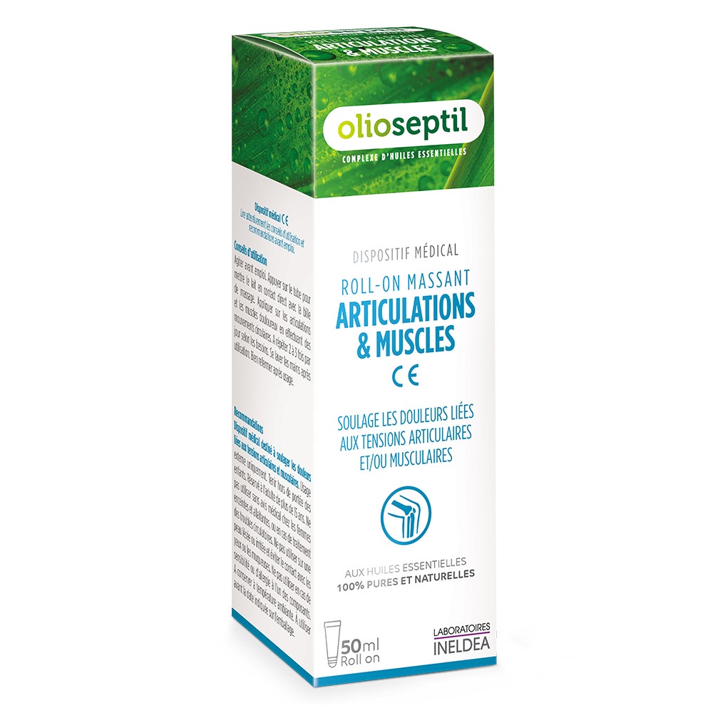 Olioseptil Roll'on Joints &amp; Muscles Aux 5 Huiles Essentielles 50ml