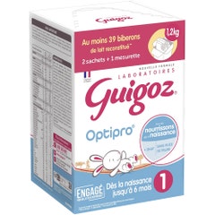 Guigoz 1 Milk Powder 0-6 Months + 1 Measurette INCLUDED 2x600g