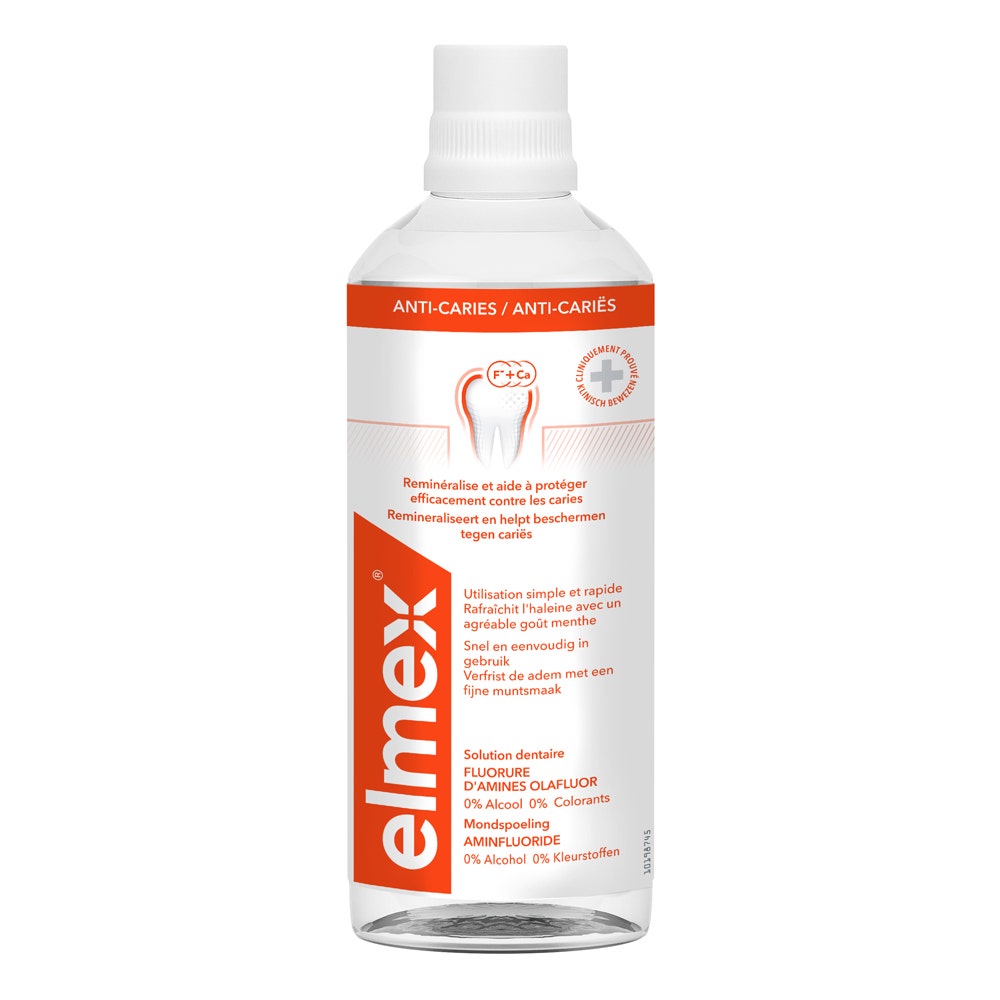 Elmex Anti-Caries Dental Solution for cavity protection alcohol free 400ml