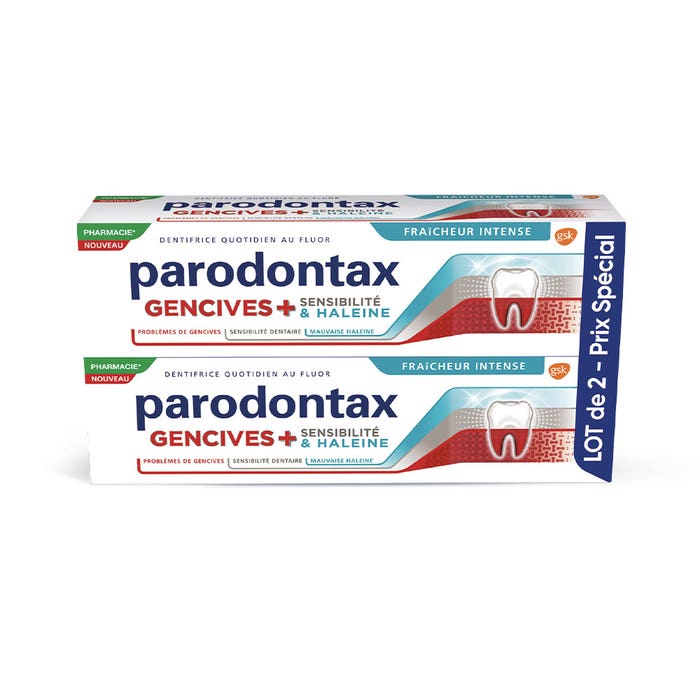 Parodontax Toothpaste Gums + Sensitivity & Intensive Fresh Breath 2x75ml