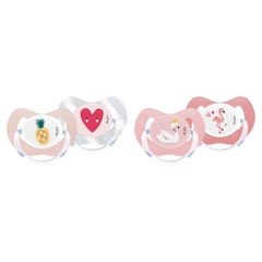 Dodie Girly Physiological Silicone Soothers 6 Months and Plus x2