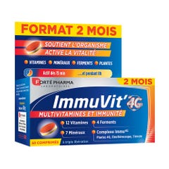 Forté Pharma ImmuVit'4G Immunity Senior Vitamins Minerals and Ferments 60 tri-layer tablets