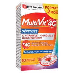 Forté Pharma MultiVit'4G Multivitamins with added Zinc and Vitamin D 60 tablets