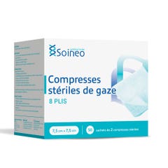 Soineo Sterile 8-ply gauze bandages 7.5x7.5cm x50 bags of 2