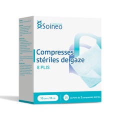 Soineo Sterile 8-ply gauze bandages 10x10cm x25 bags of 2