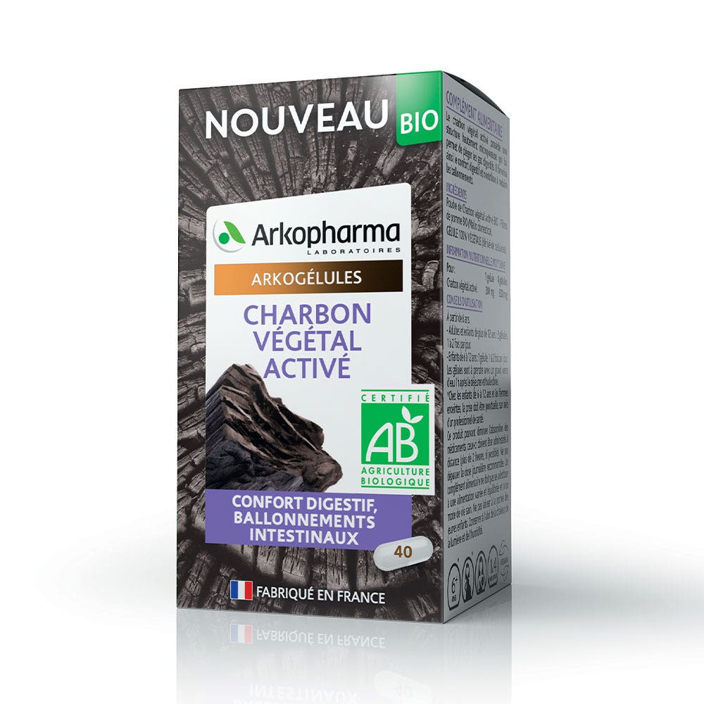 Arkopharma Arkocapsules Organic plant charcoal 40 capsules