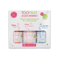 Toofruit Jolies Mimines Giftboxes 3 Biosourced Nail Lacquers Peach, Strawberry, Blueberry 3unit