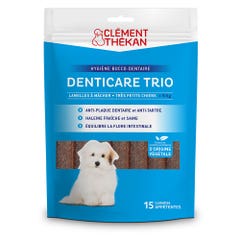Clement-Thekan Denticare Trio Denticare Trio Chewable flaps for dogs under 5kg Promotes oral hygiene 15 strips