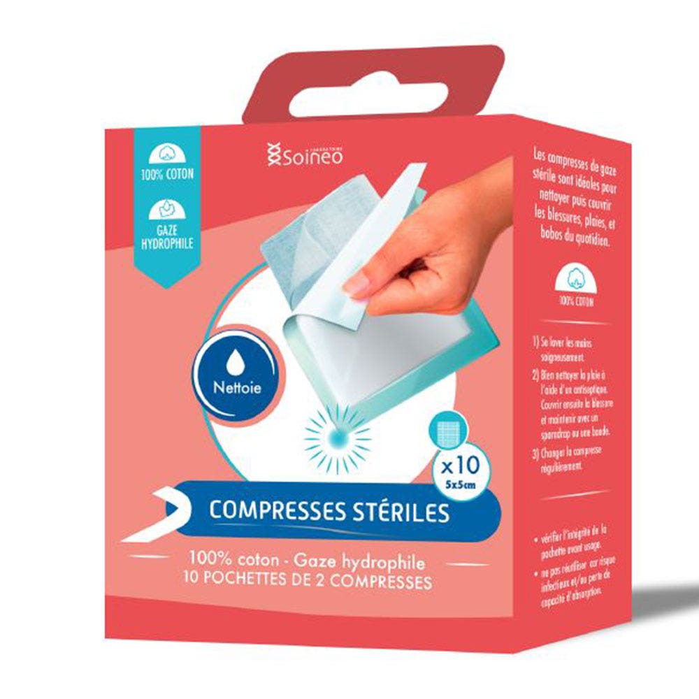 Soineo Sterile gauze bandages 5x5cm x10