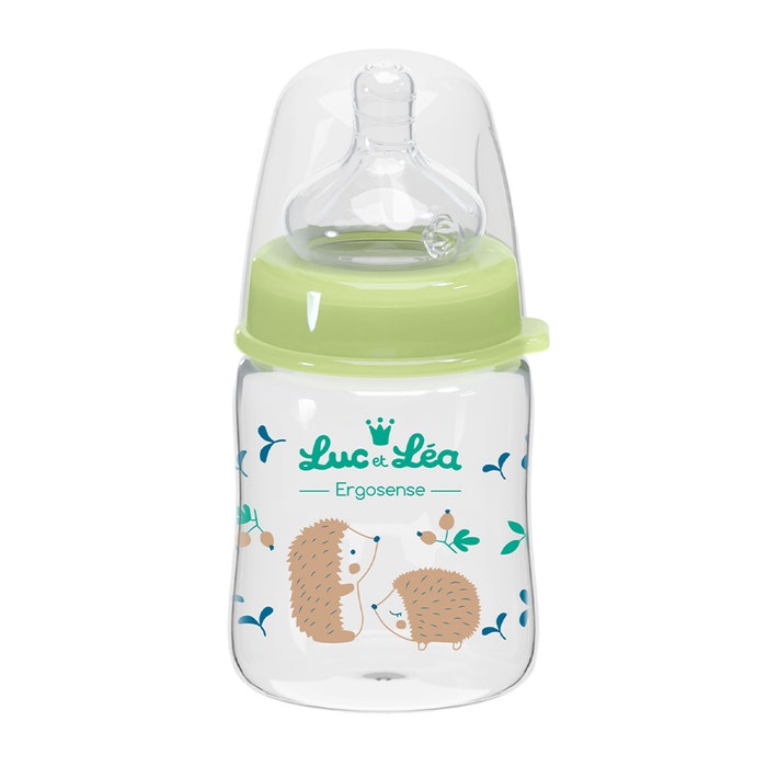 Glue-Resistant Glass Feeding Bottle 120ml Ergosense From birth Luc Et Lea