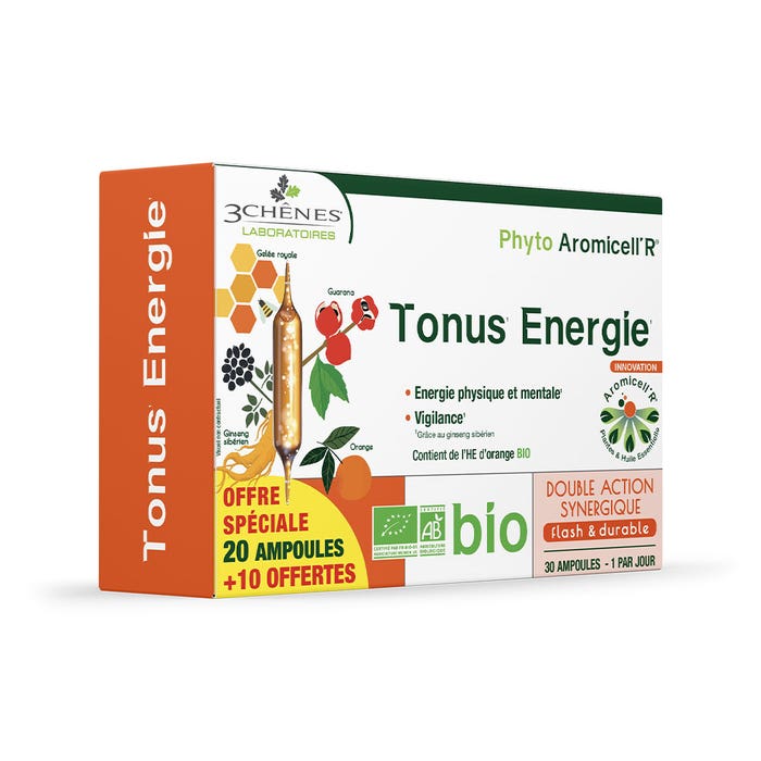 3 Chênes Organic Energy Tonus Ampulas x20 + 10 free