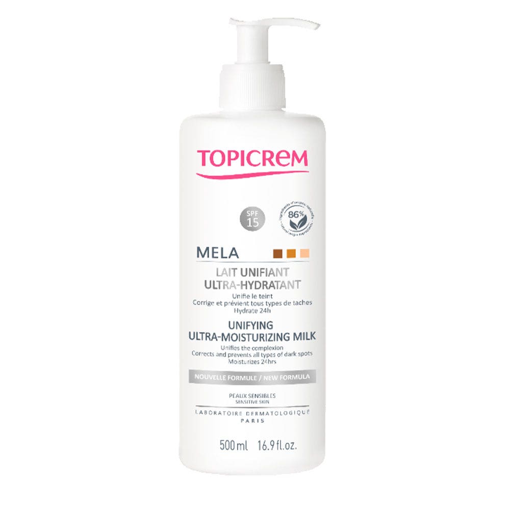Topicrem Mela Ultra-hydrating unifying milk for sensitive skin with Mela 500 ml