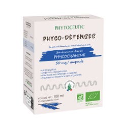 Phytoceutic Phyco-Défenses Bioes Raw Spirulina titrated in Phycocyanine 50mg 10 ampulas x 10ml