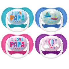 Avent Ultra-Air Orthodontic dummy I Love Papa Collection 6 to 18 months x2