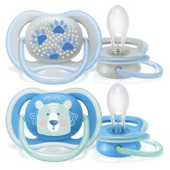 Avent Ultra-Air Orthodontic Pacifier Polar Bear/Paws 6 to 18 months x2