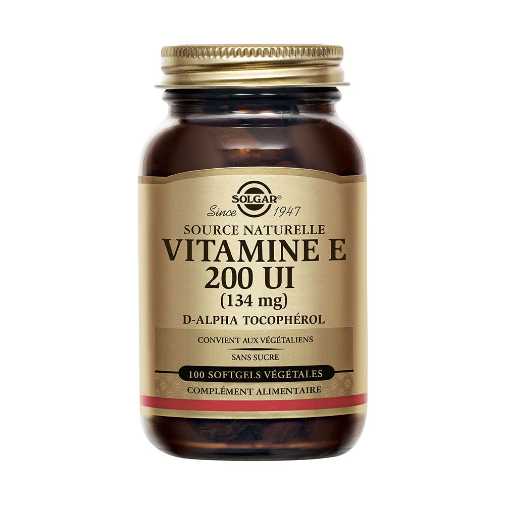 Solgar Vitamin E 200ui 100 Gélules Végétales