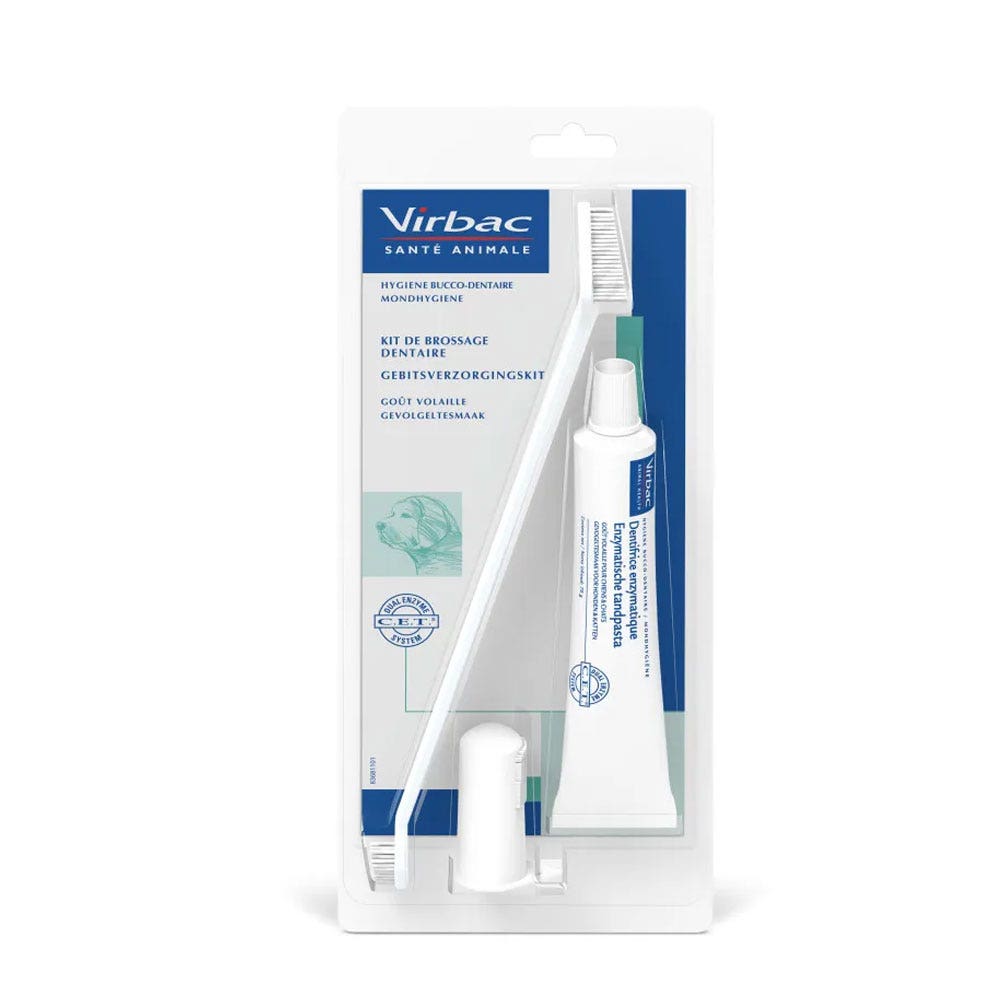Virbac Toothpaste poultry flavour kit for dogs 70g Easypara
