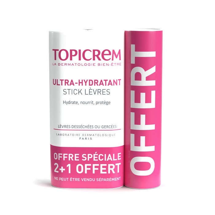 Topicrem Ultra-Hydrating lip stick Dry or chapped 2+1 Free