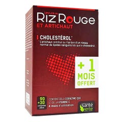 Sante Verte Sante Verte Red Rice Yeast Cholesterol 60 Tablets Cholestérol 90+30 Comprimés