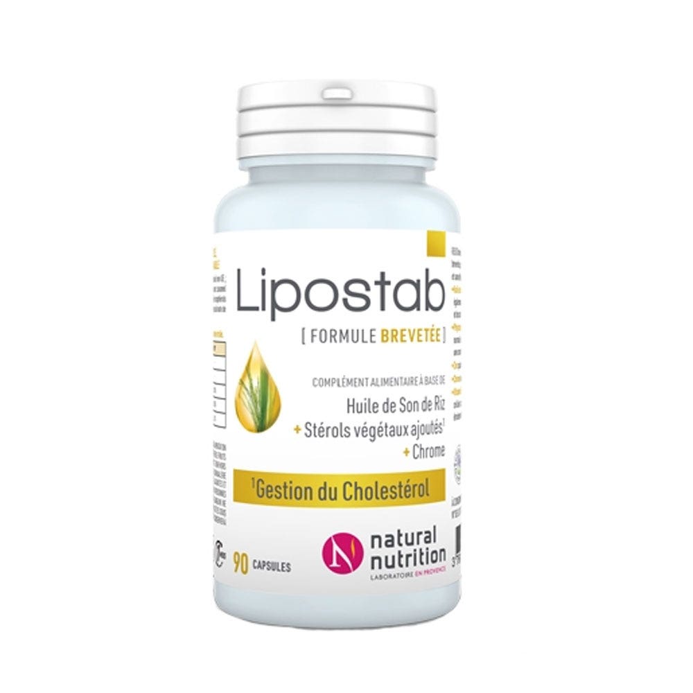 Natural Nutrition Lipostab Huile De Son De Riz Gestion du cholestérol 90 capsules