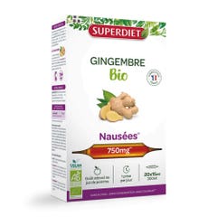 Superdiet Organic Ginger Nausea prevention 20 ampulas x 15ml