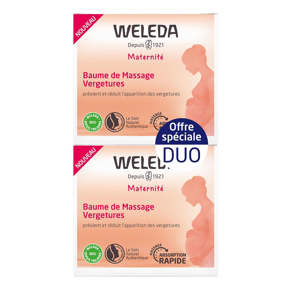 Weleda Maternity Stretch Mark Massage Balm Rapid absorption 2x150ml