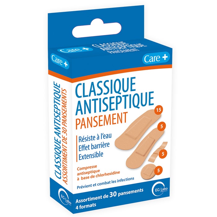 Care+ Classic Anticeptics Plasters 4 sizes x30 - Easypara