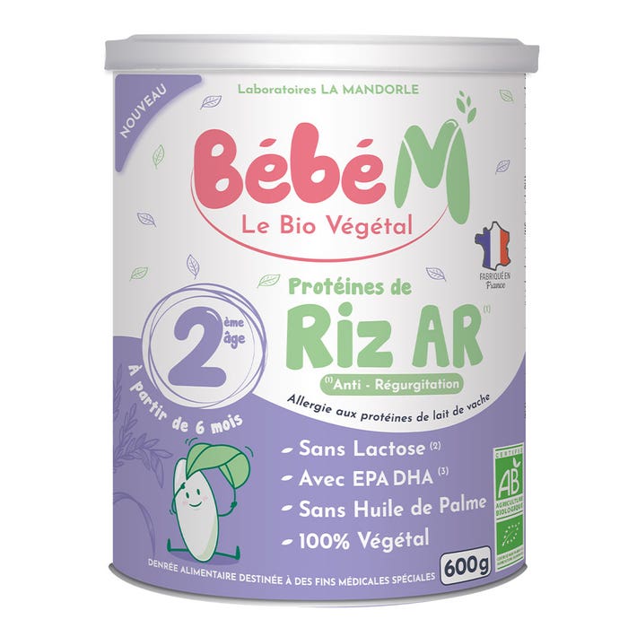 La Mandorle Bébé M Organic Rice Proteins AR 2nd age from 6 months+ 800g