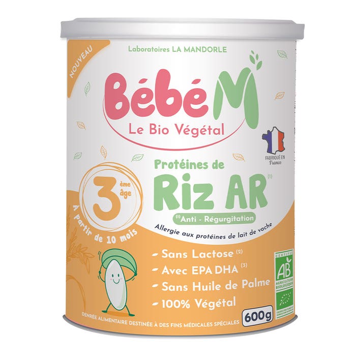 La Mandorle Bébé M Organic Rice Proteins AR 3rd Age from 10 months 800g