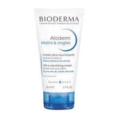 Bioderma Atoderm Repairing Hand Cream Mains & Ongles Sèches Et Abîmees 50ml