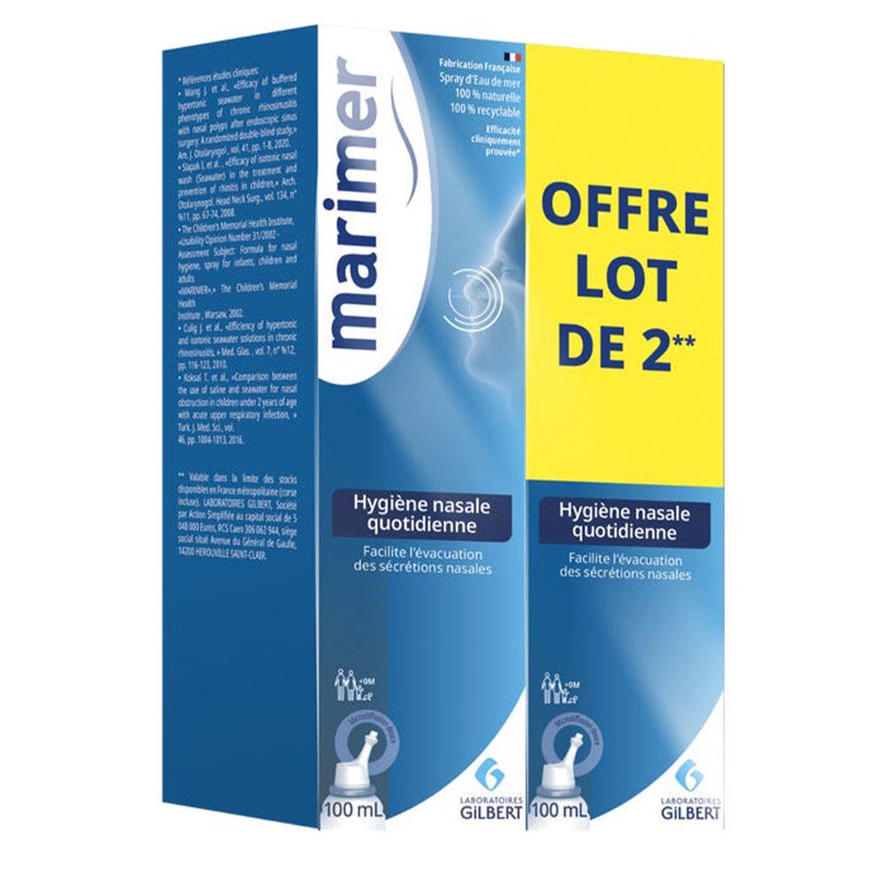 Marimer Spray Nasal Spray Nasal Hygiene Dry and congested nose 2x100ml ...