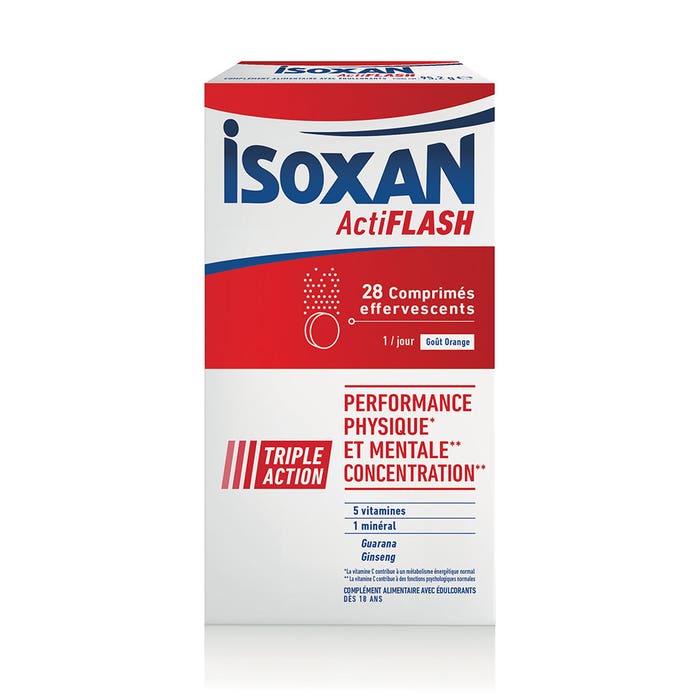 Actiflash 28 Effervescent tablets Physical and mental performance Isoxan