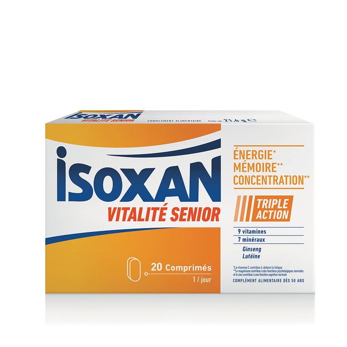 Senior Vitality 20 tablets Energy, memory and concentration Isoxan