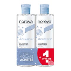 Noreva Aquareva Soothing Cleanser Face & Eyes Dehydrated Skin 2x400ml